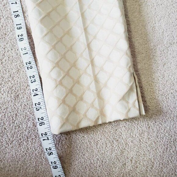 Banana Republic Camden Cotton Champagne Jacquard Tapered Ankle Trousers 8 - Picture 4 of 8